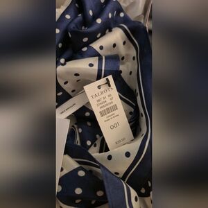 Talbots Navy Polka Dot Scarf